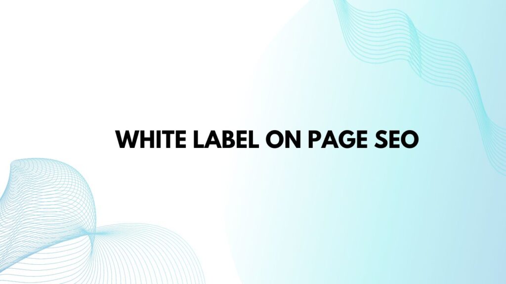 White Label On Page SEO